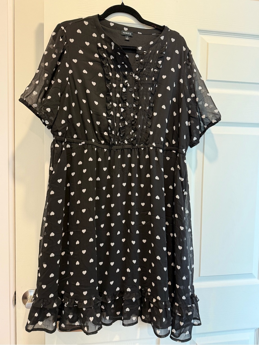 torrid Black Dress with White Heart Print